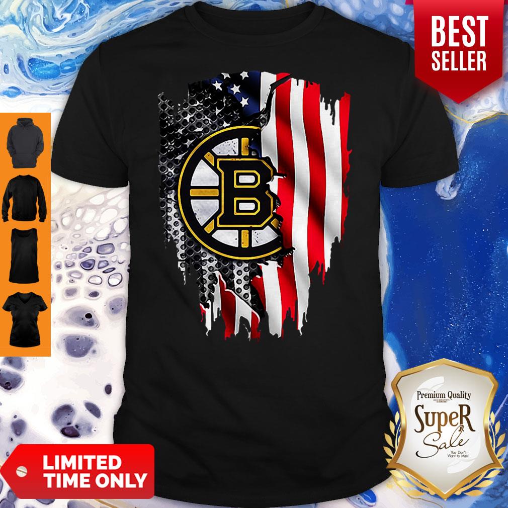 Boston Bruins American Flag 4th Of July Independence Day Shirt