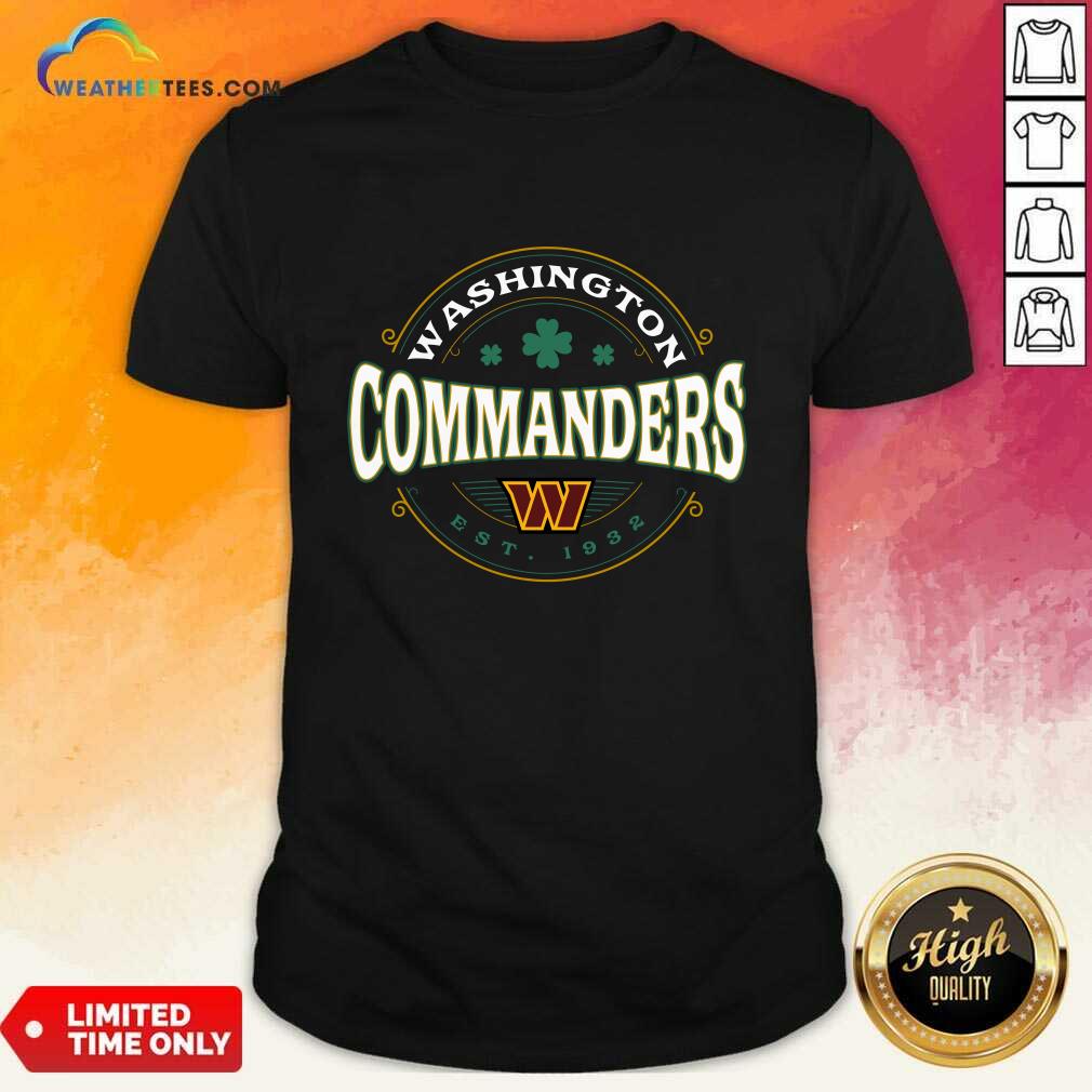 Washington Commanders St. Patrick's Day Lucky Black T-Shirt