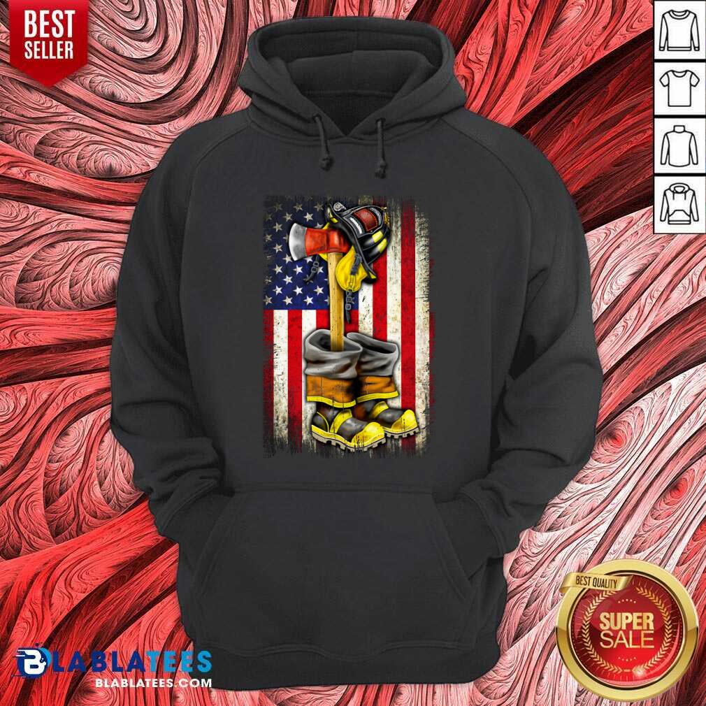 Shoes Proud Firefighter American Flag Shirt - Image 2