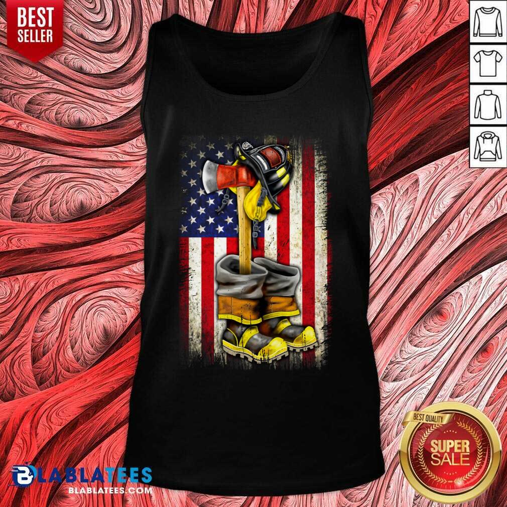 Shoes Proud Firefighter American Flag Shirt - Image 4