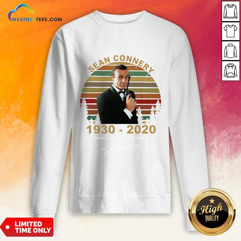 Sick Sean Connery 1930-2020 Thank You For The Memories Signature Vintage Shirt - Image 4