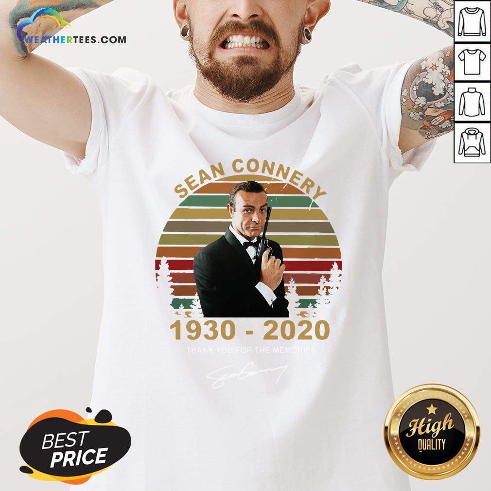 Sick Sean Connery 1930-2020 Thank You For The Memories Signature Vintage Shirt - Image 2