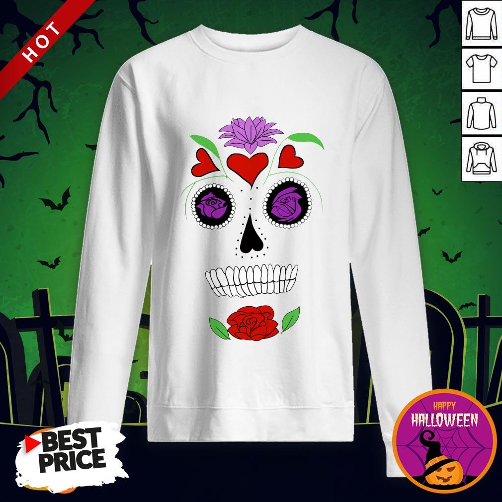 Simple Sugar Skull Day Dead Dia De Los Muertos Shirt - Image 4