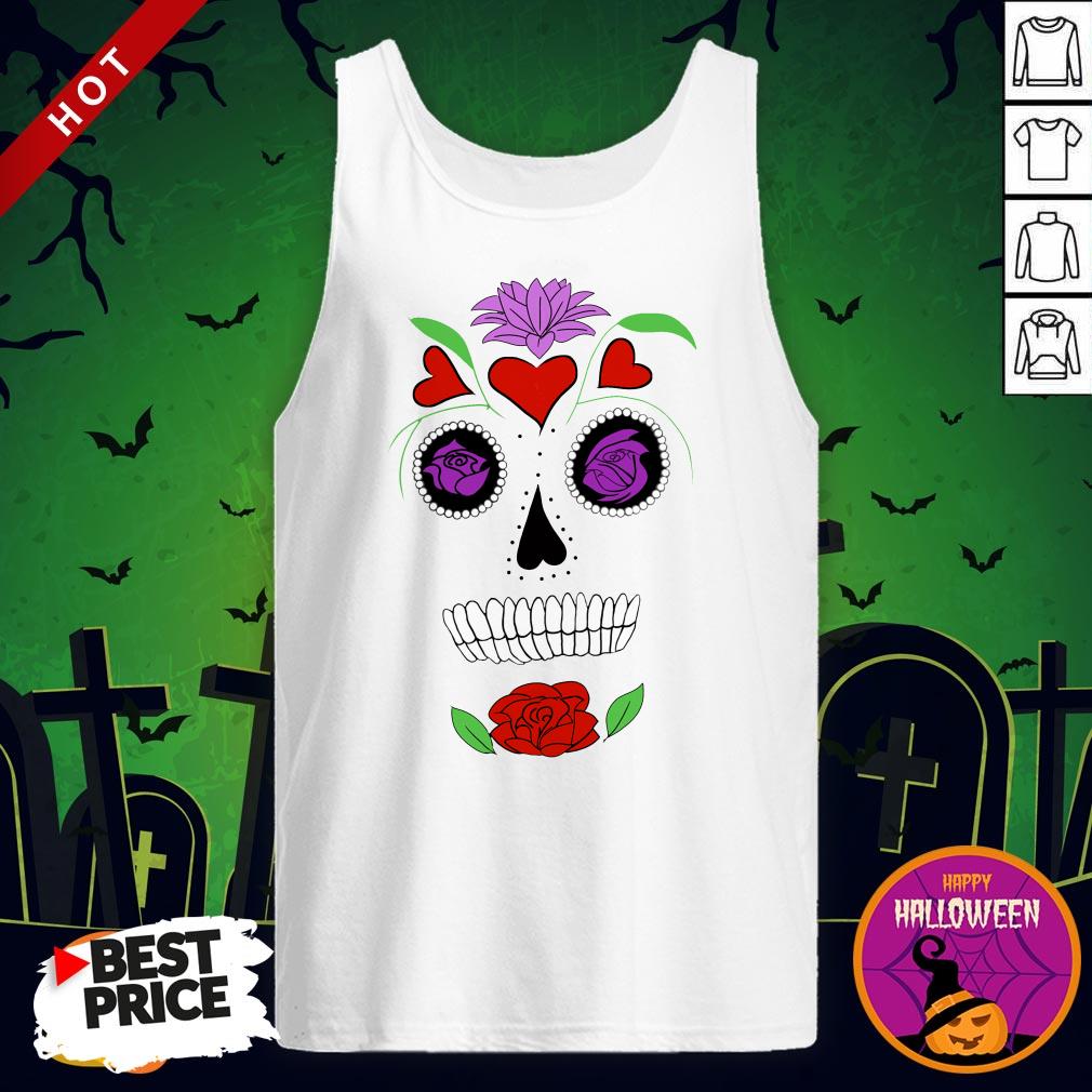Simple Sugar Skull Day Dead Dia De Los Muertos Shirt - Image 3