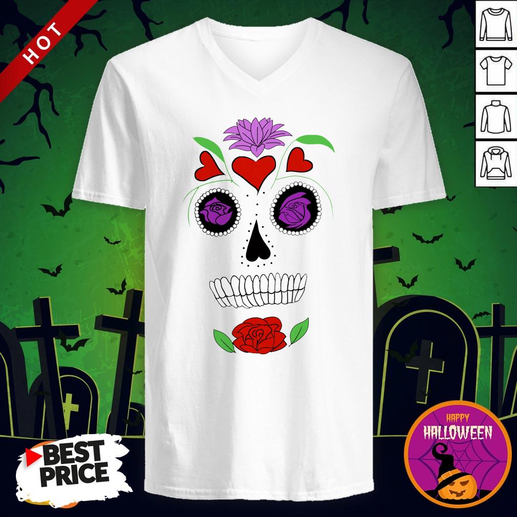 Simple Sugar Skull Day Dead Dia De Los Muertos Shirt - Image 2