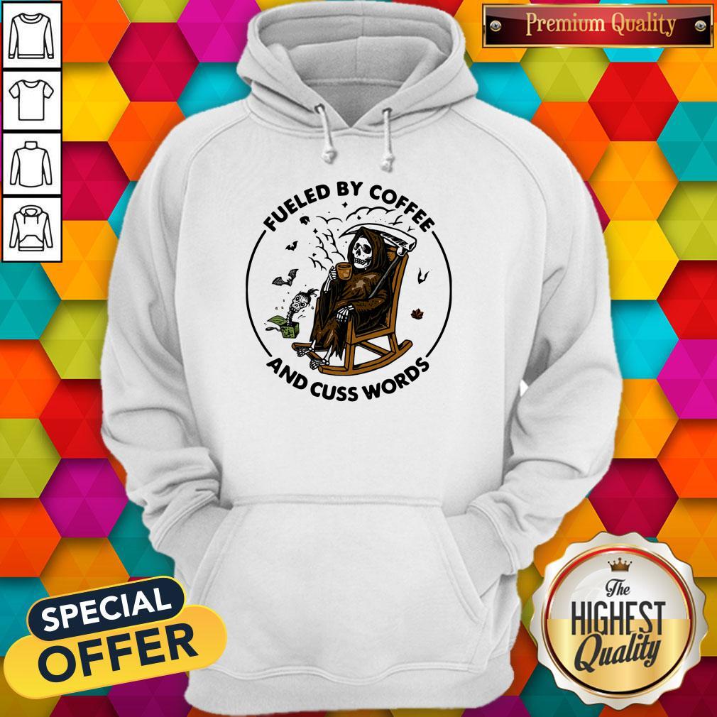Skeleton Fueled By Coffee And Cuss Words Shirt - Image 3