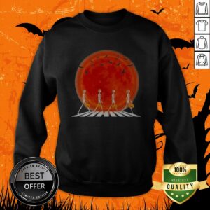 Alternative view of Skeleton Walking Crossing The Line Halloween Sunset Shirt