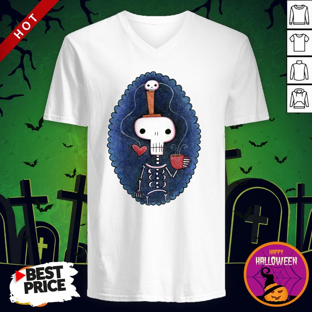 Skelly Meditation Day Of The Dead Dia De Los Muertos Sugar Skull Shirt - Image 2