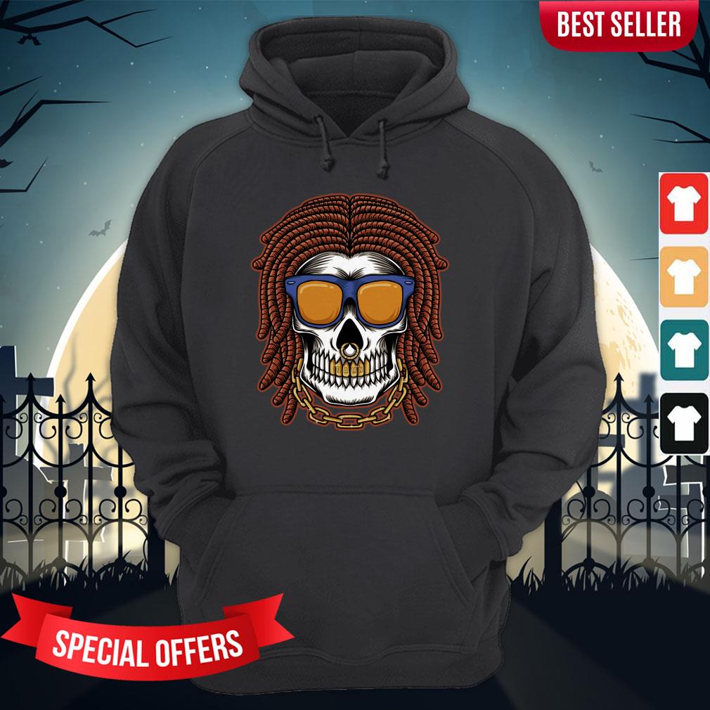 Skull Dreadlocks Head Day Of The Dead Dia De Muertos Vintage Shirt - Image 5
