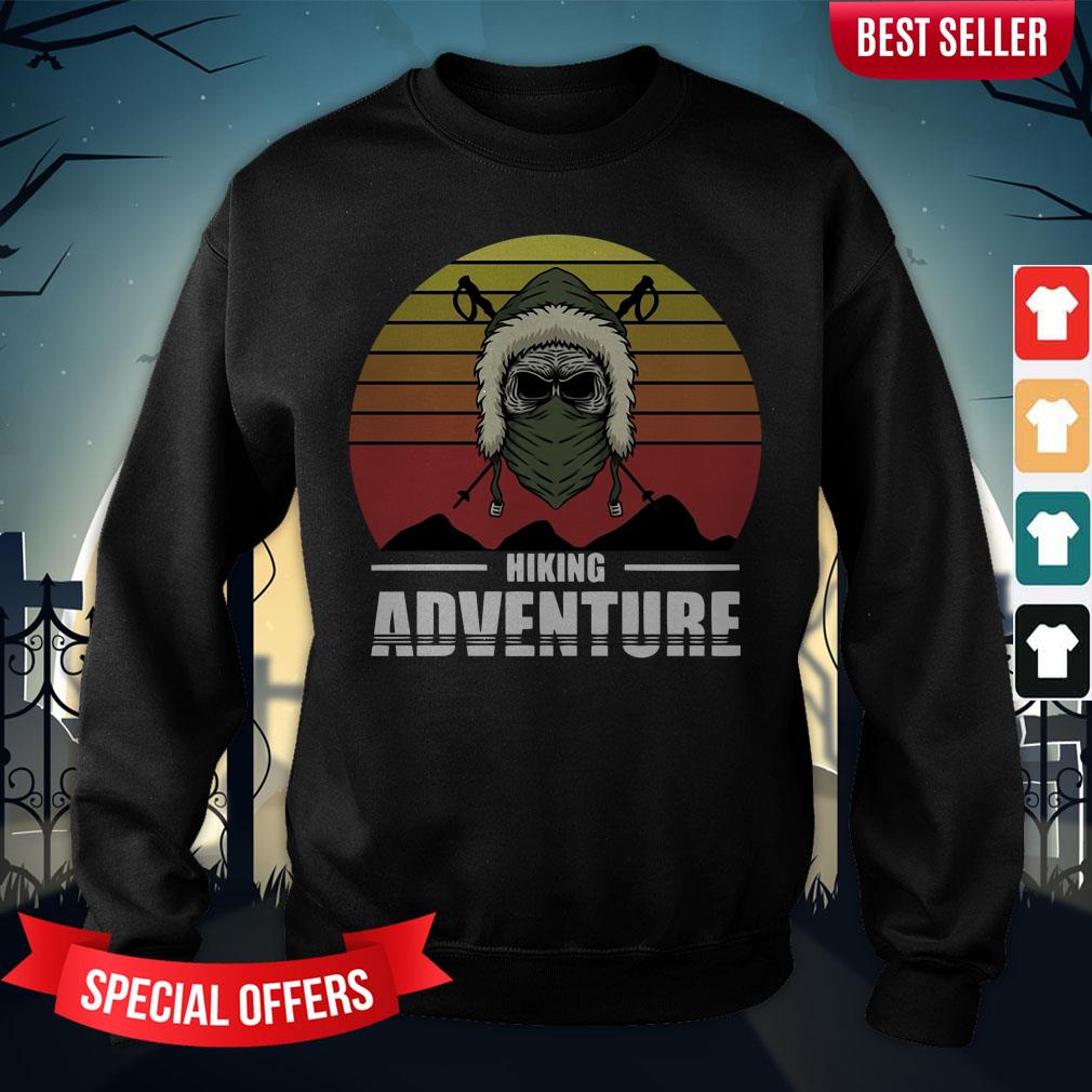 Skull Hiking Adventure Day Of The Dead Vintage Shirt - Image 4