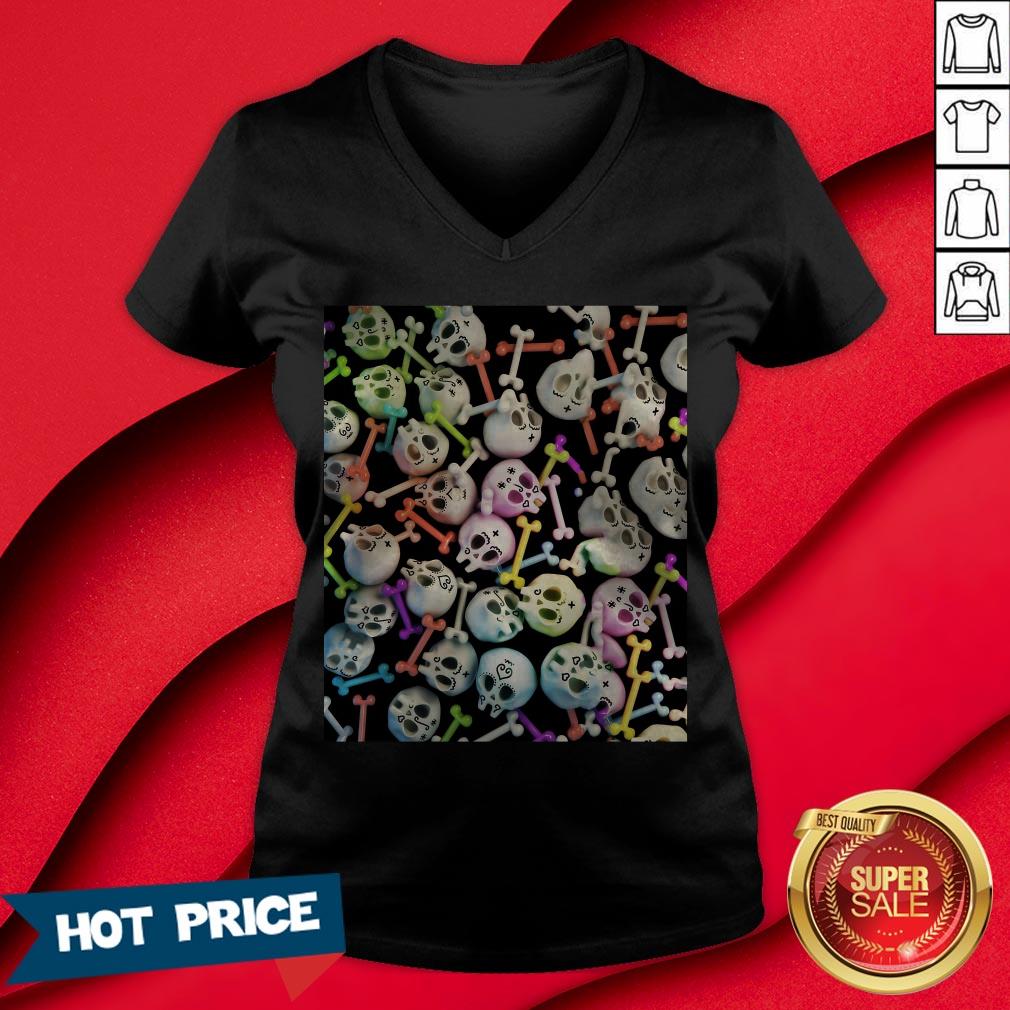 Skulls Cute Girly Color Skeleton Day Of Dead Shirt - Image 3