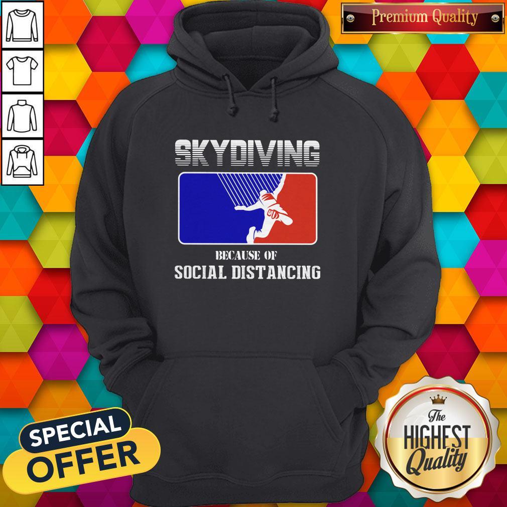 Skydiving Because Of Social Distancing American Flag Shirt - Image 4