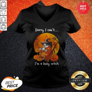 Alternative view of Sloth Coffee Sorry I Can't I'm A Busy Witch Halloween Shirt