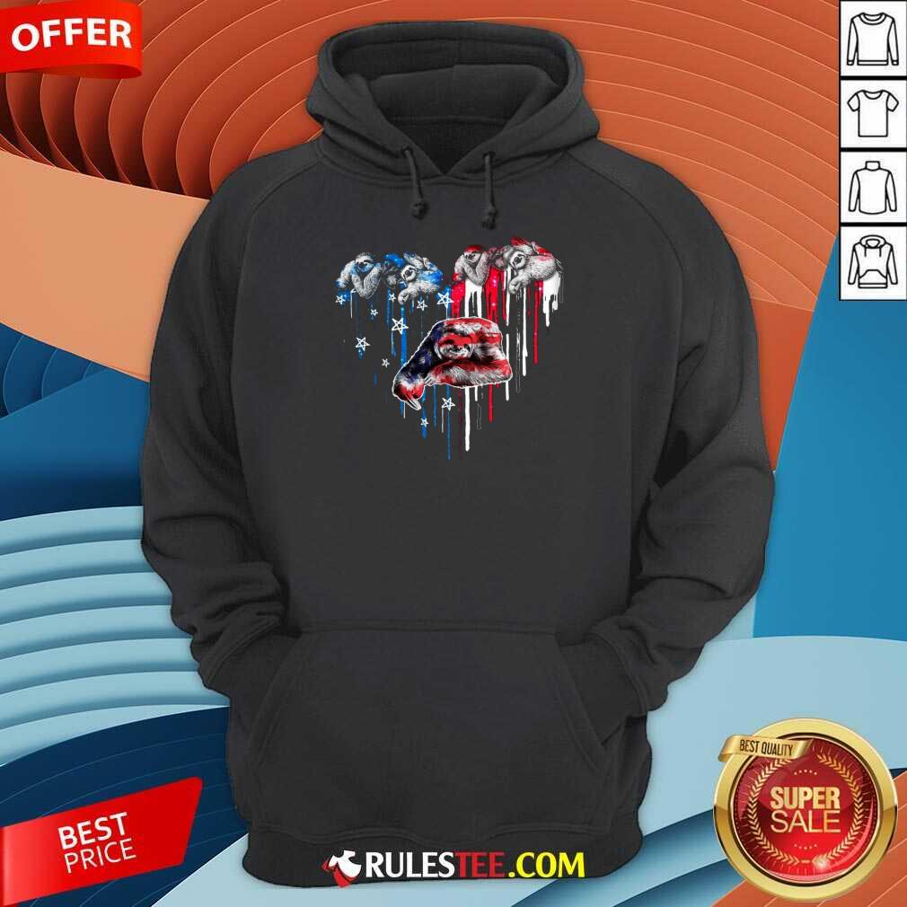 Sloth Heart American Flag Shirt - Image 4