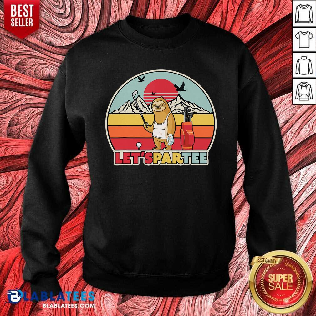 Sloth Let'S Par Tee Golf Vintage Shirt - Image 4