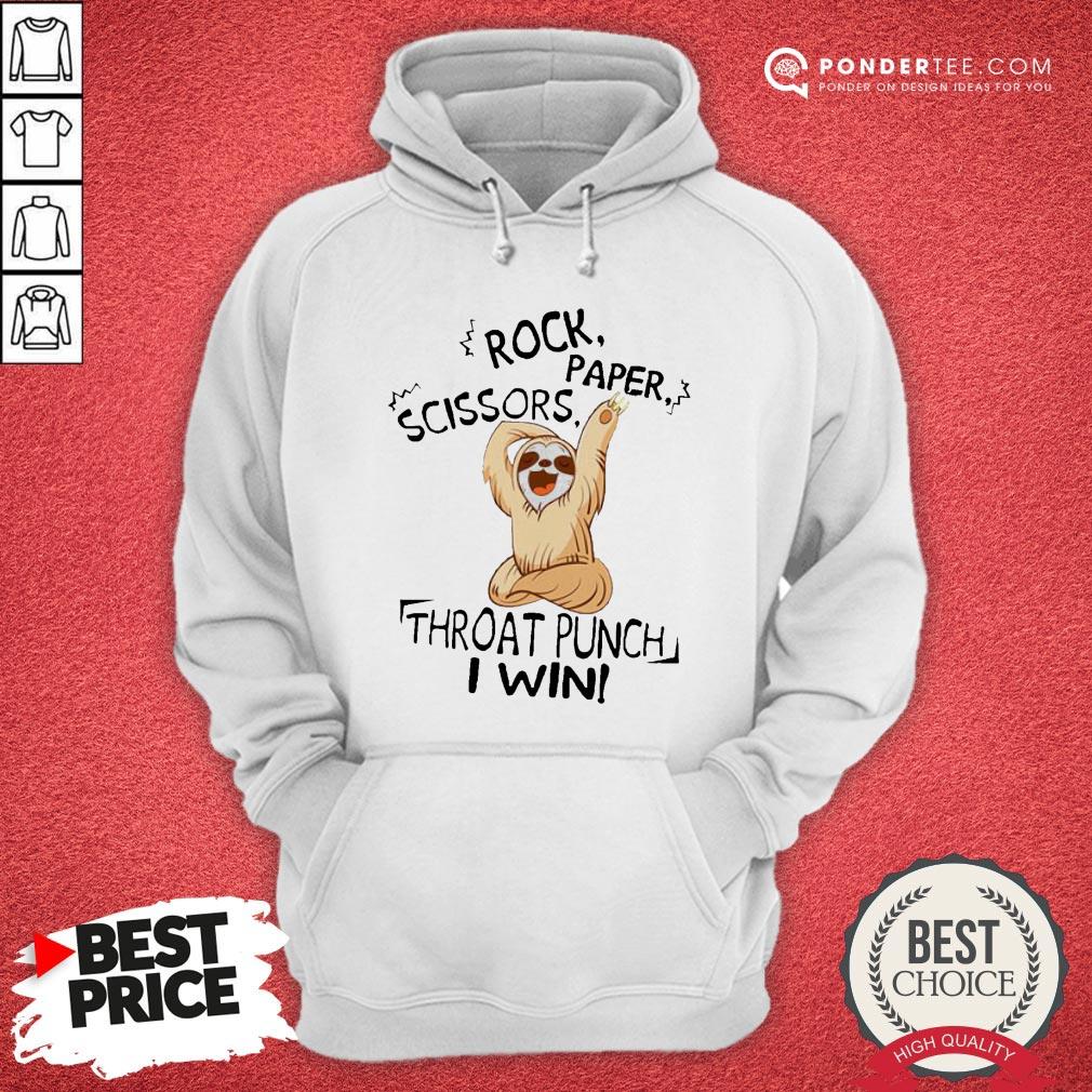 Sloth Rock Scissors Paper Throat Punch I Win Shirt - Image 5
