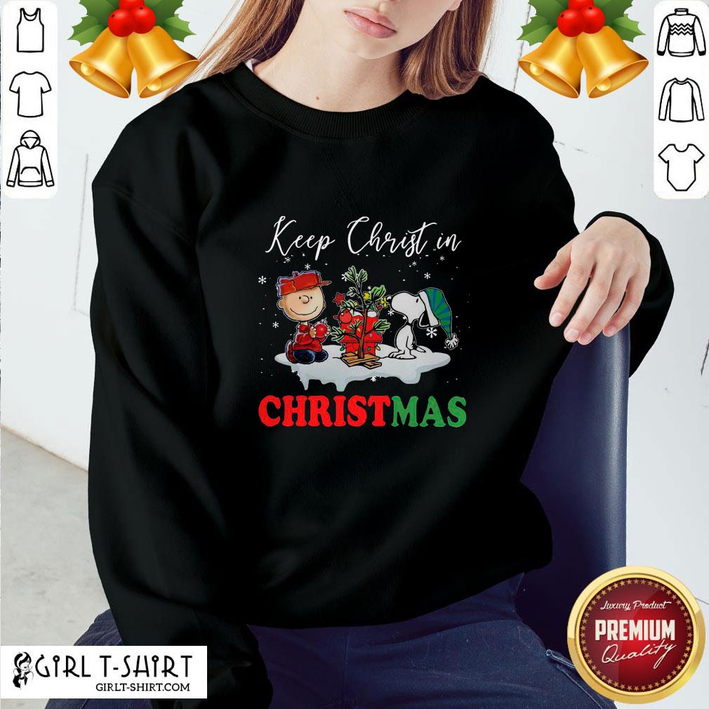 Snoopy And Charlie Brown Keep Christ In Christmas 2020 Shirt - Image 4