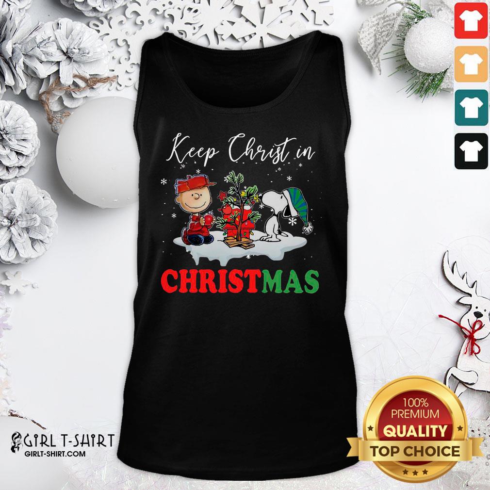 Snoopy And Charlie Brown Keep Christ In Christmas 2020 Shirt - Image 3