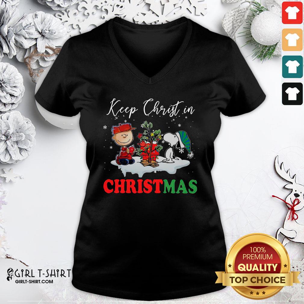 Snoopy And Charlie Brown Keep Christ In Christmas 2020 Shirt - Image 2