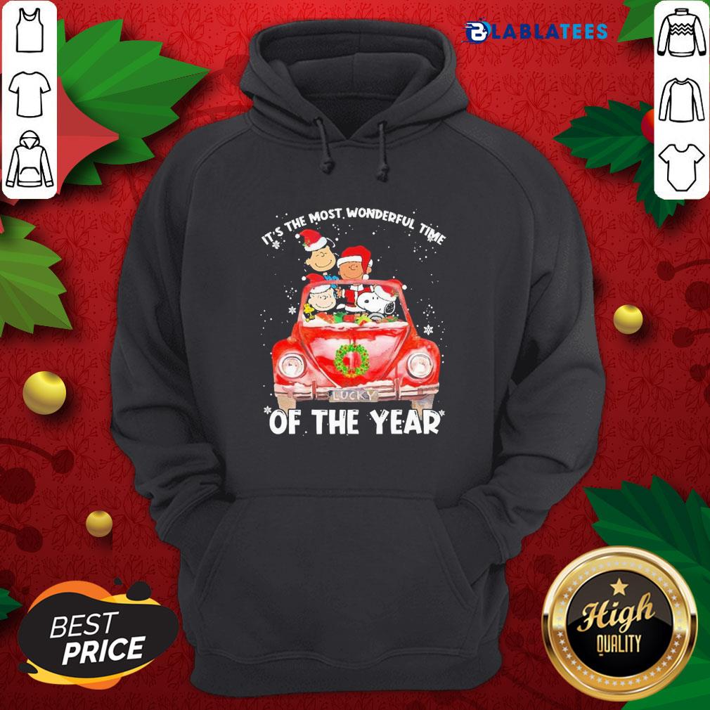 Snoopy And Friends Santa It'S The Most Wonderful Time Of The Year Christmas Shirt - Image 2