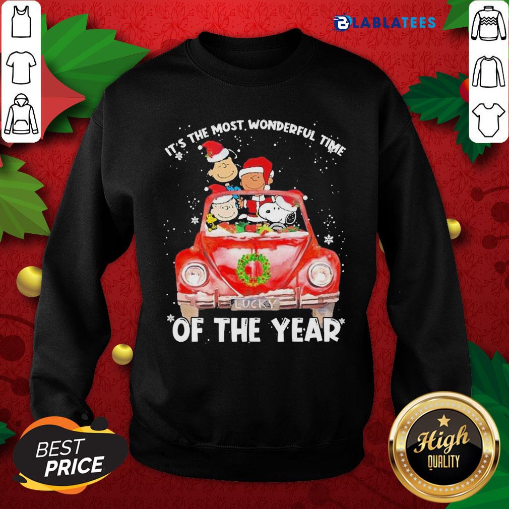 Snoopy And Friends Santa It'S The Most Wonderful Time Of The Year Christmas Shirt - Image 5