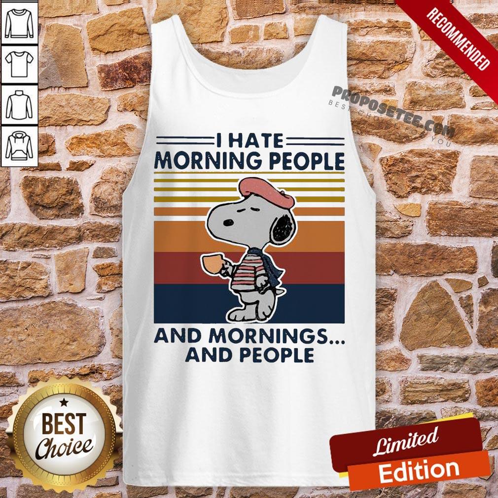 Snoopy I Hate Morning People And Mornings And People Vintage Shirt - Image 3
