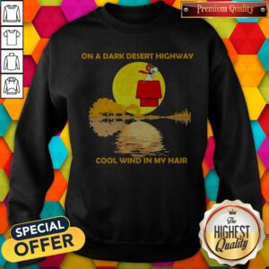 Alternative view of Snoopy On A Dark Desert Highway Cool Wind In My Hair Shirt
