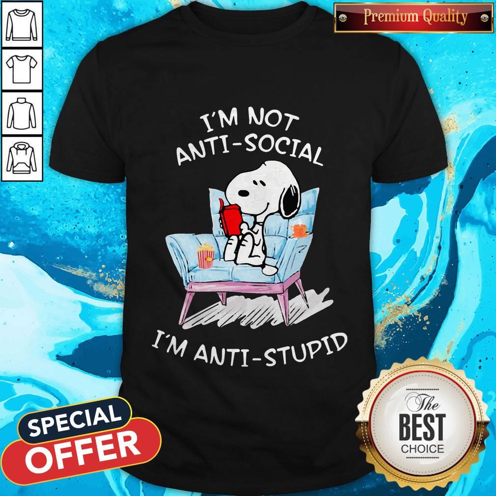 Snoopy Read Book I’m Not Anti-Social I’m Anti -Stupid Shirt