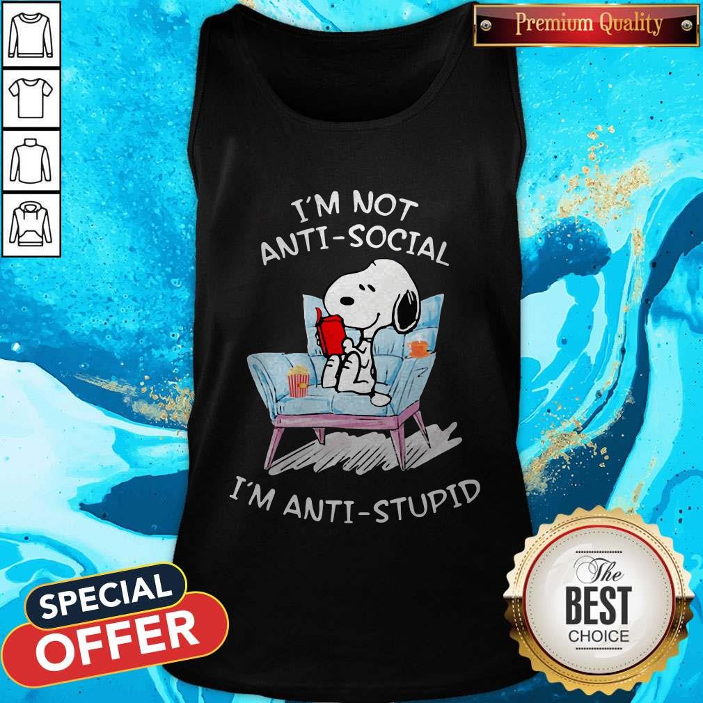 Snoopy Read Book I’m Not Anti-Social I’m Anti -Stupid Shirt - Image 3