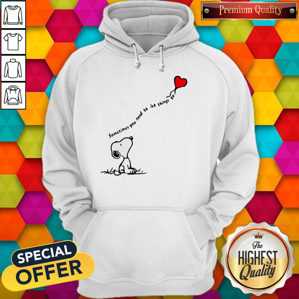 Snoopy Sometimes You Need To Let Things Go Hearts Shirt - Image 3