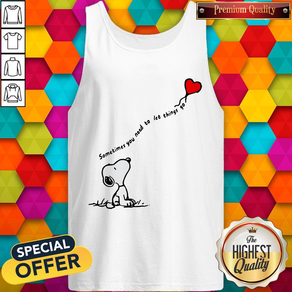Snoopy Sometimes You Need To Let Things Go Hearts Shirt - Image 4