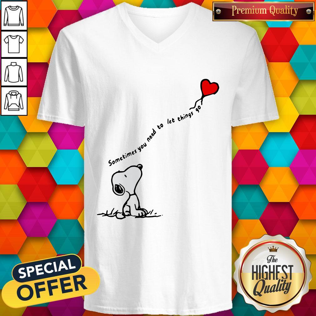 Snoopy Sometimes You Need To Let Things Go Hearts Shirt - Image 2