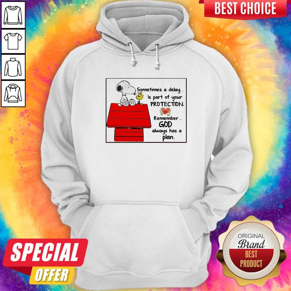 Snoopy Woodstock Sometimes A Delay Is Part Of Your Protection Remember God Always Has A Plan Shirt - Image 5