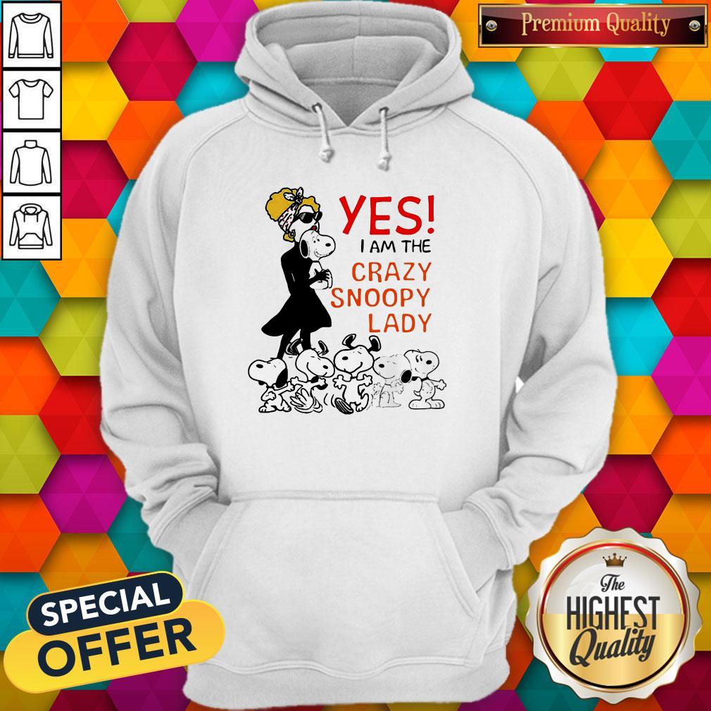 Snoopy Yes I Am The Crazy Snoopy Lady Shirt - Image 3