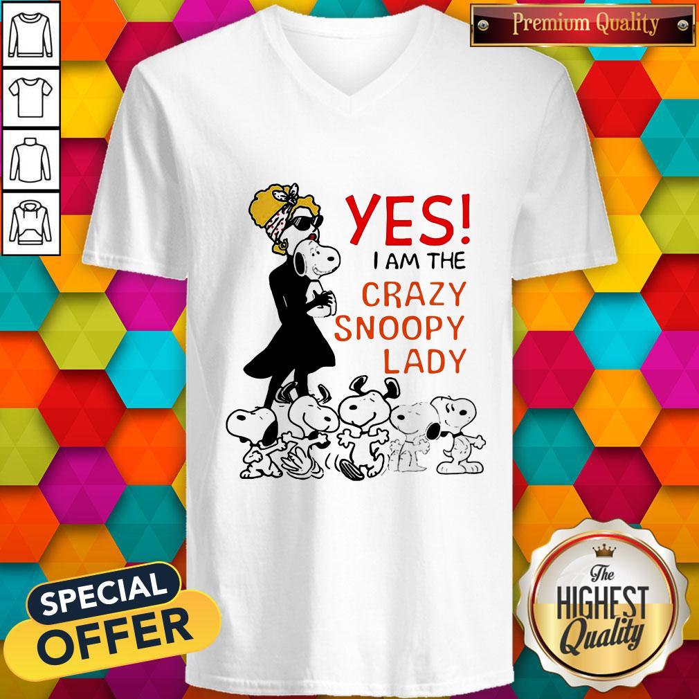 Snoopy Yes I Am The Crazy Snoopy Lady Shirt - Image 2