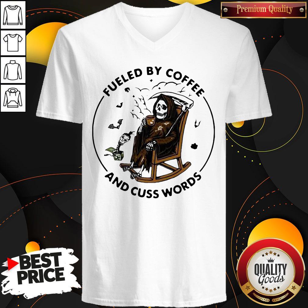 So Skeleton Fueled By Coffee And Cuss Words Shirt - Image 2