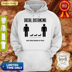 Alternative view of Social Distancing Dachshund Keep Three Weiners Of Space Shirt