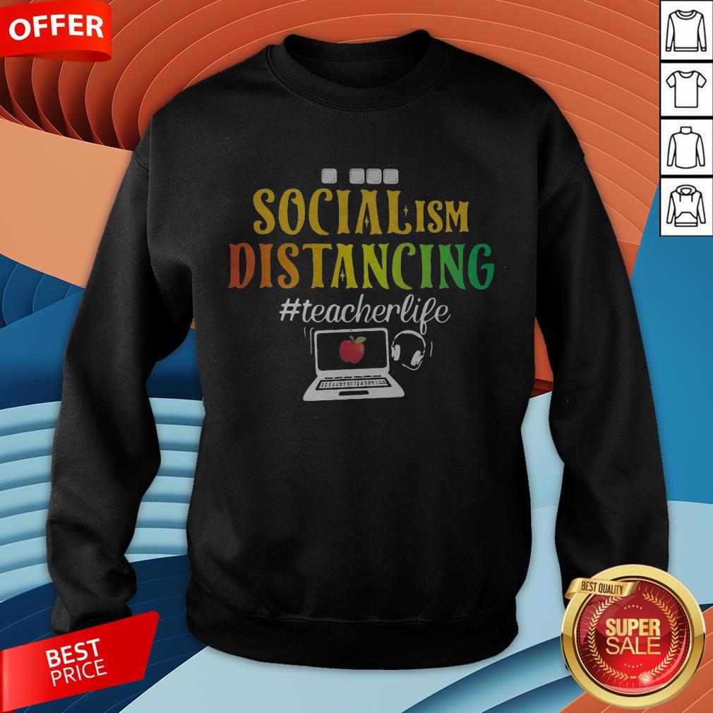 Social Ism Distancing Teacherlife Apple Laptop Shirt - Image 4