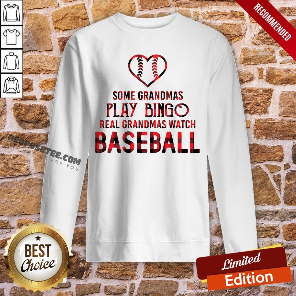Some Grandma Play Bingo Real Grandma Watch Baseball Shirt - Image 4