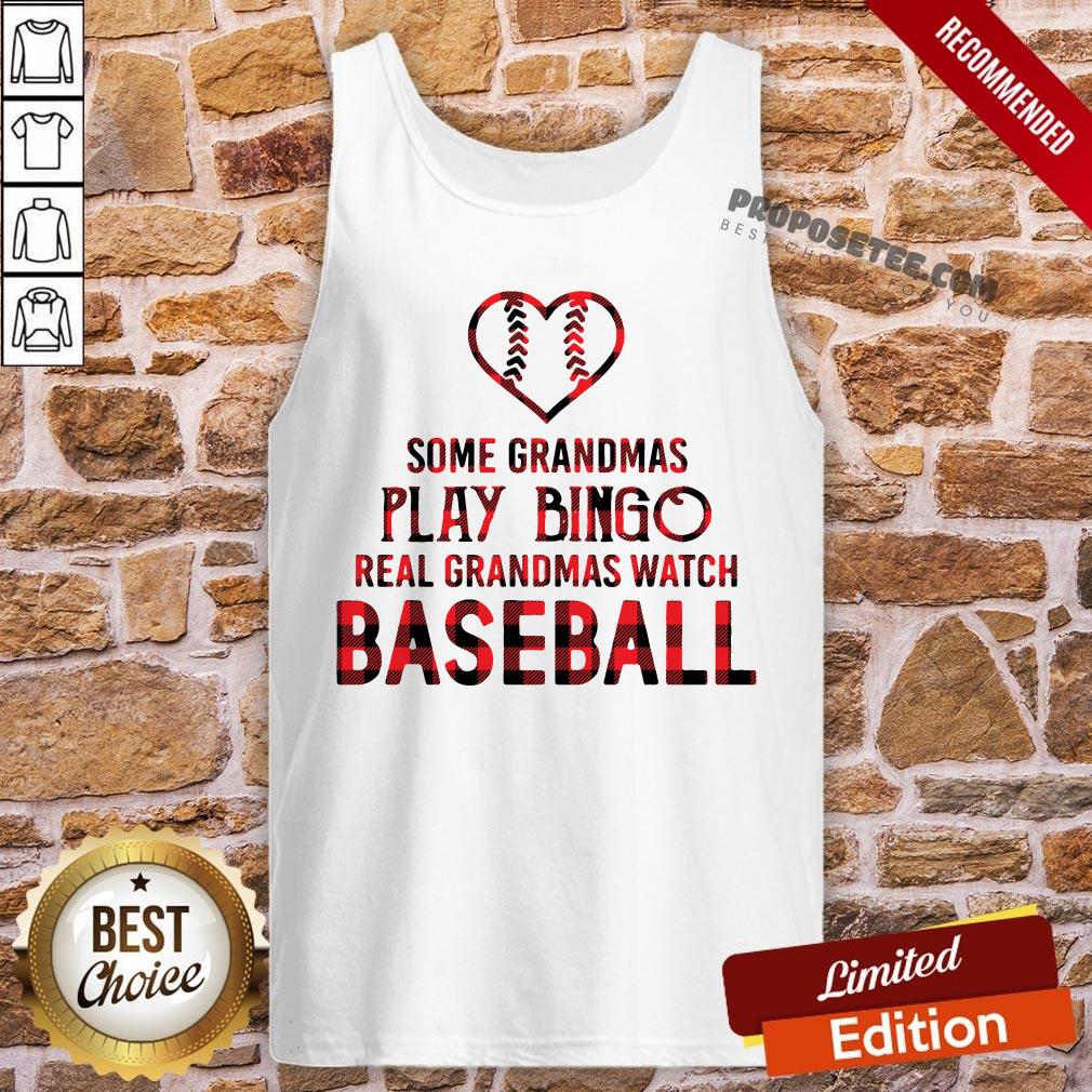 Some Grandma Play Bingo Real Grandma Watch Baseball Shirt - Image 3