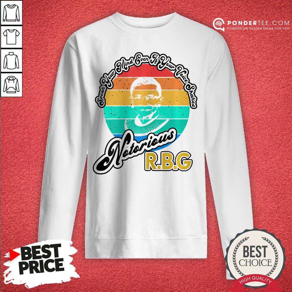 Speak Your Mind Even If Your Voice Shakes RBG Vintage Shirt - Image 4