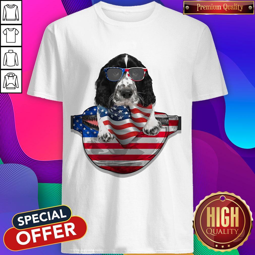 Springer Spaniel Waist Pack Flag American Flag Independence Day Shirt