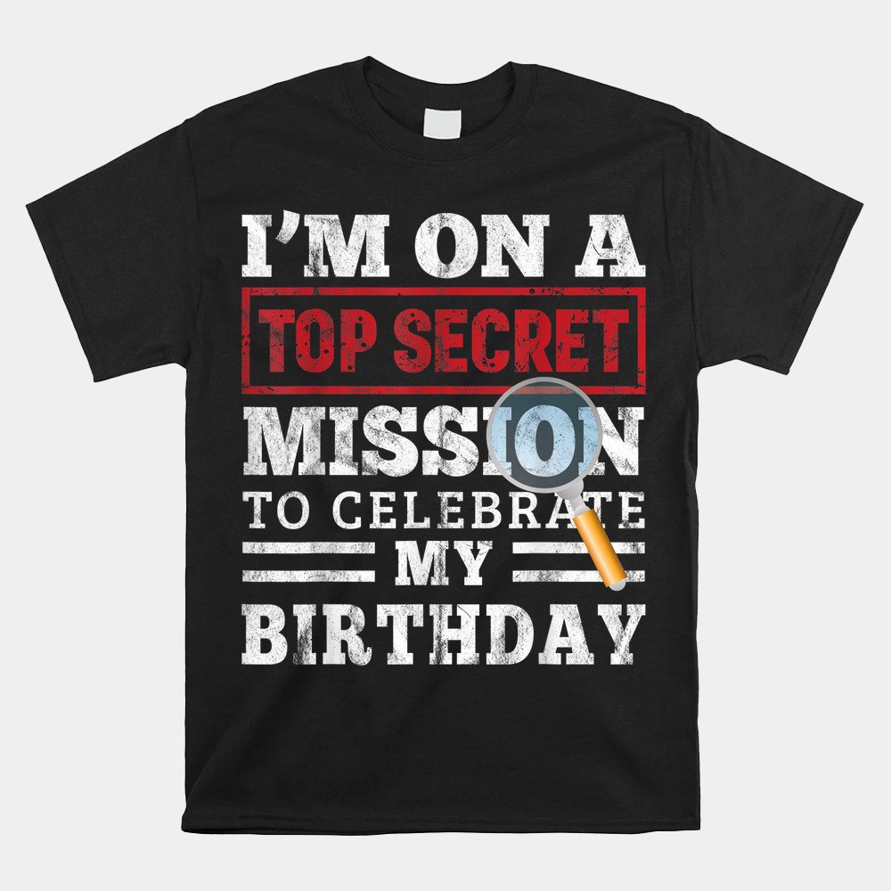 Spy Birthday Party Theme Top Secret Mission Shirt - Image 5