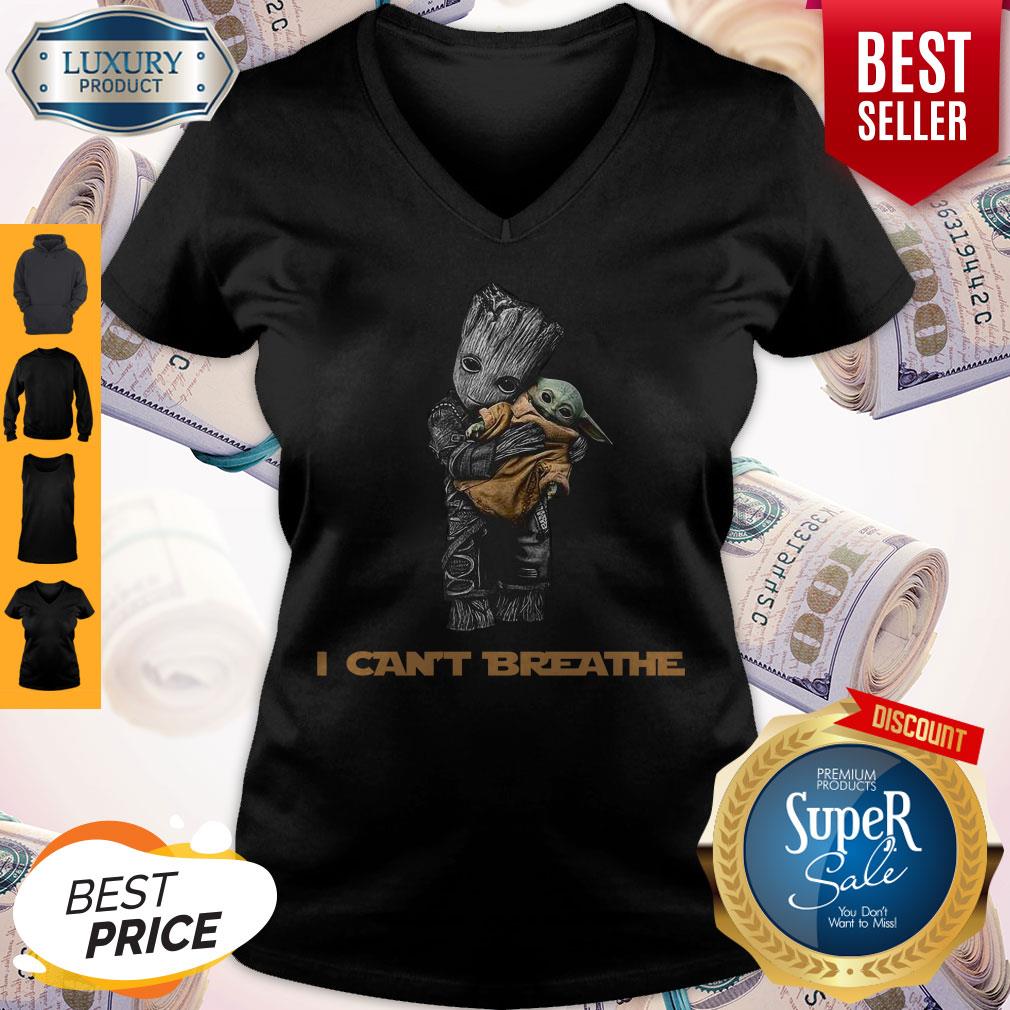 Star War Baby Groot Hug Baby Yoda I Can’t Breathe Shirt - Image 3