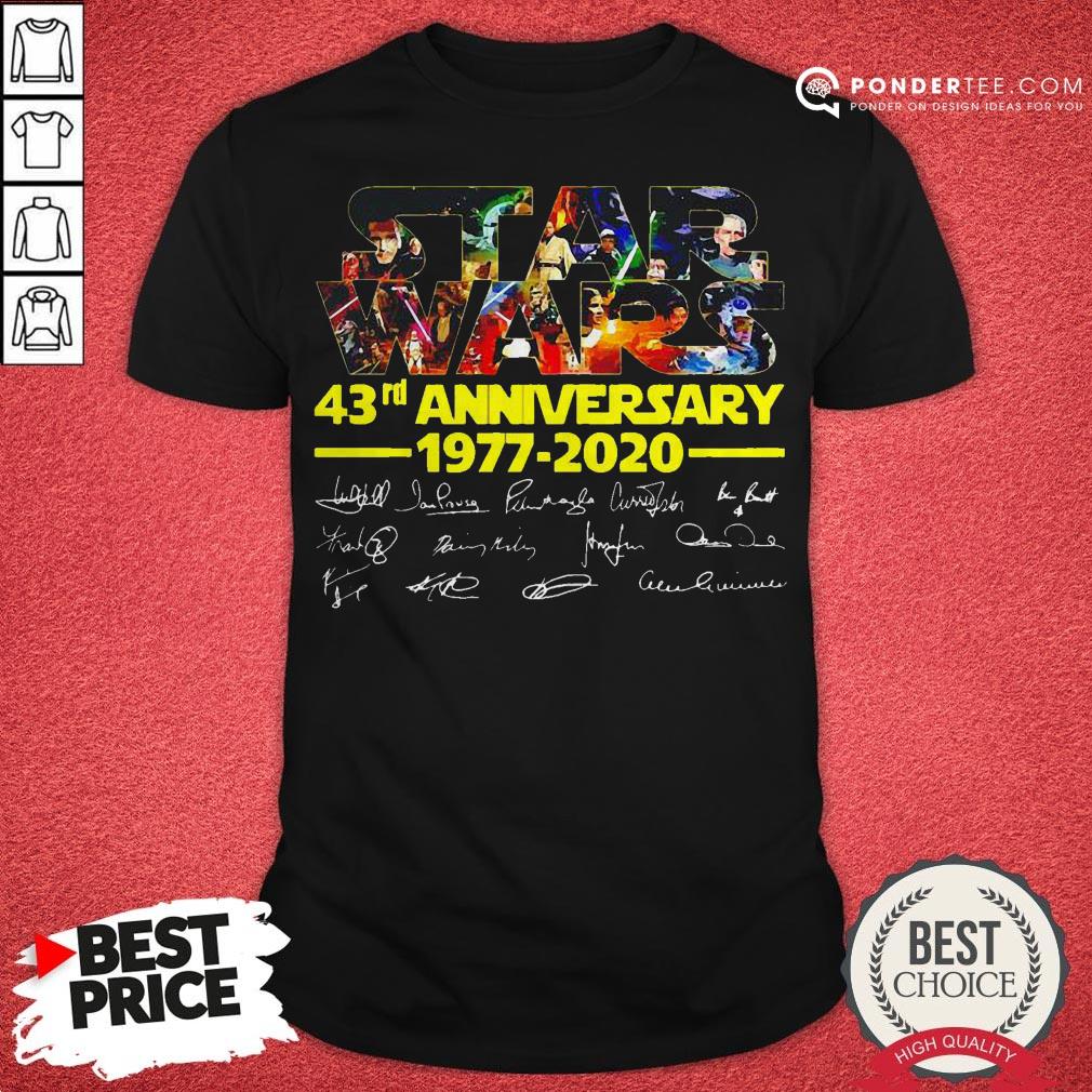 Star Wars 43rd Anniversary 1977 2020 Characters Signatures Shirt