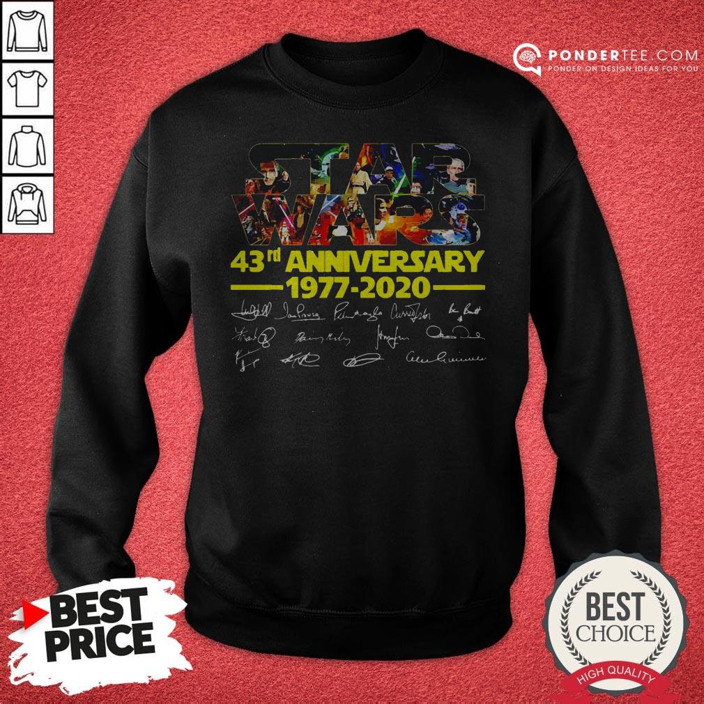 Star Wars 43rd Anniversary 1977 2020 Characters Signatures Shirt - Image 4