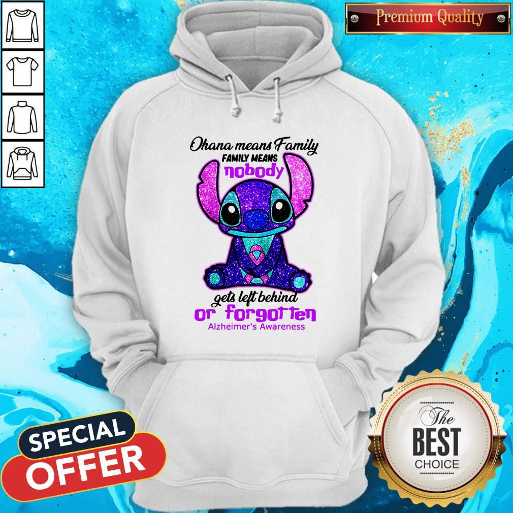 Stitch Ohana Means Family Family Means Nobody Gets Left Behind Or Forgotten Alzheimer’s Awareness Shirt - Image 2