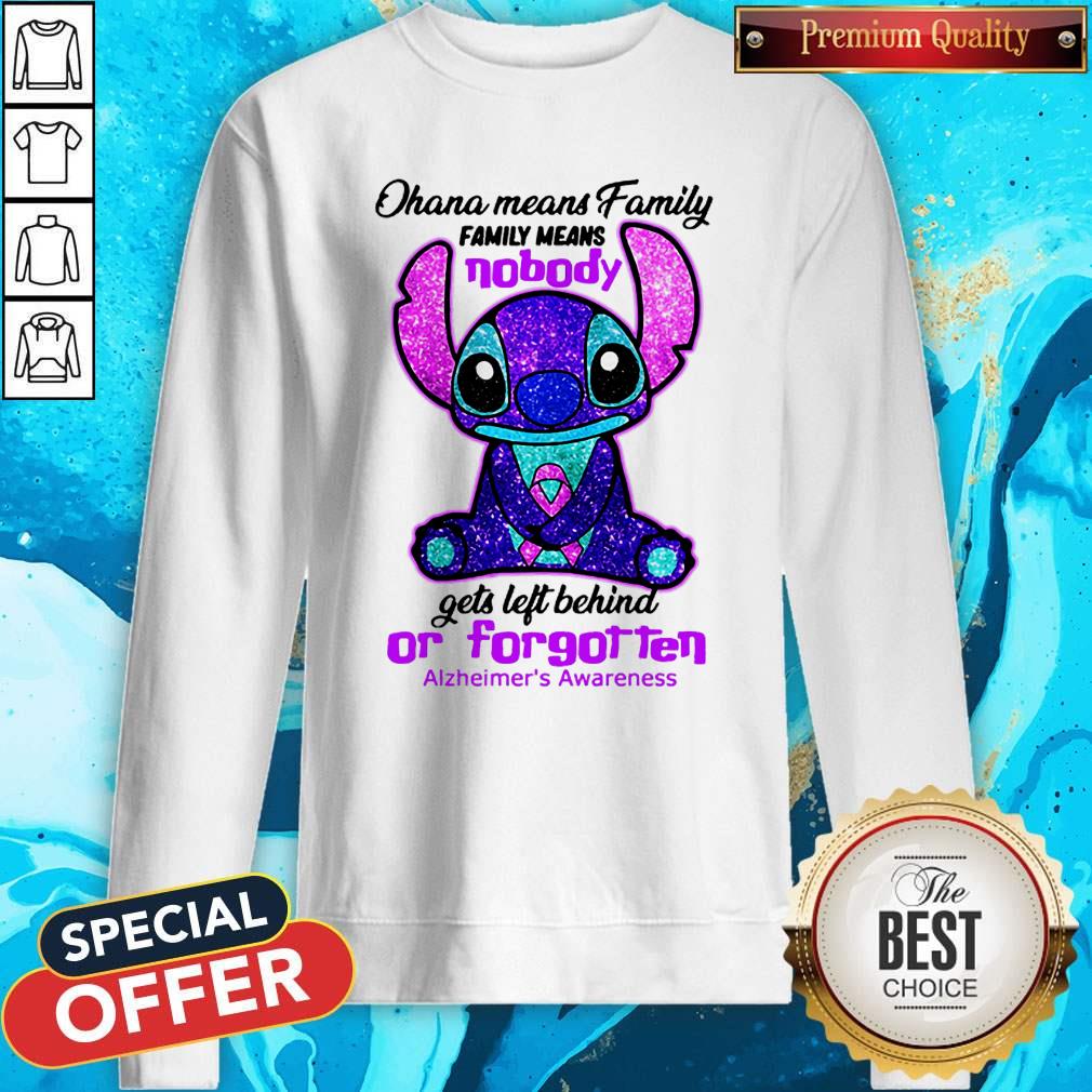 Stitch Ohana Means Family Family Means Nobody Gets Left Behind Or Forgotten Alzheimer’s Awareness Shirt - Image 5