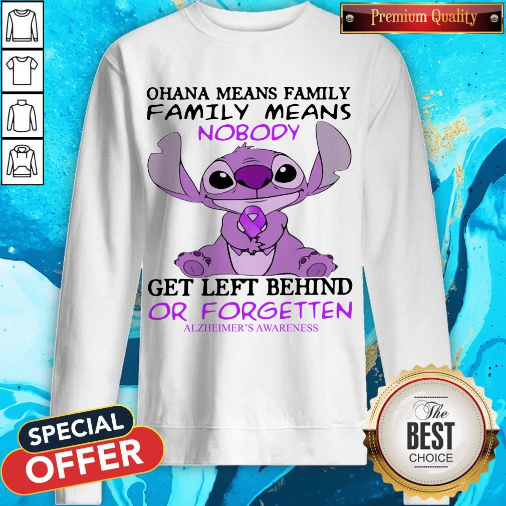 Stitch Ohana Means Family Family Means Nobody Gets Left Behind Or Forgotten Alzheimer’s Awareness Shirt - Image 4