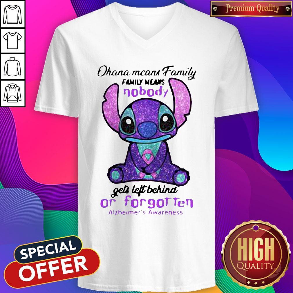 Stitch Ohana Means Family Family Means Nobody Gets Left Behind Or Forgotten Alzheimer’s Awareness Shirt - Image 3